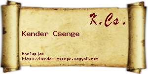 Kender Csenge névjegykártya